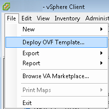 Menü Deploy OVF Template