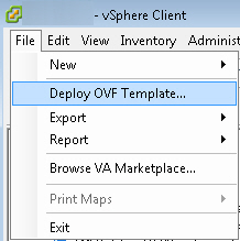 Deploy OVF Template menu