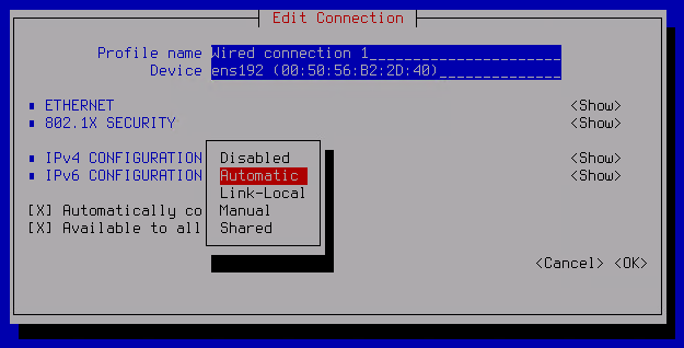 The screenshot shows the selection of a value from the drop-down list.