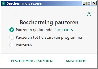 Bescherming pauzeren