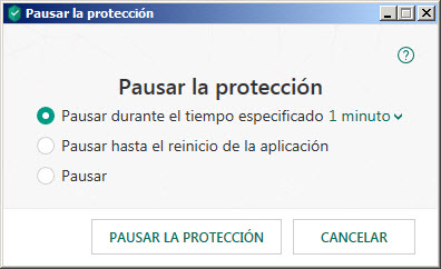 Pausar la protección