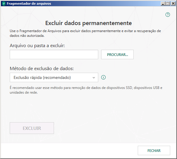 Janela Destruidor de arquivos