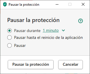 Pausar la protección