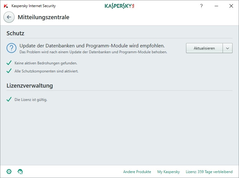 Fenster Mitteilungszentrale