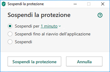 Sospensione della protezione