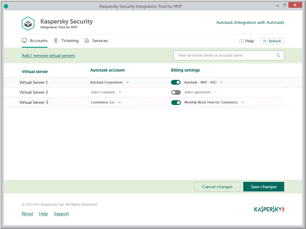 Mapping accounts and enabling automatic billing