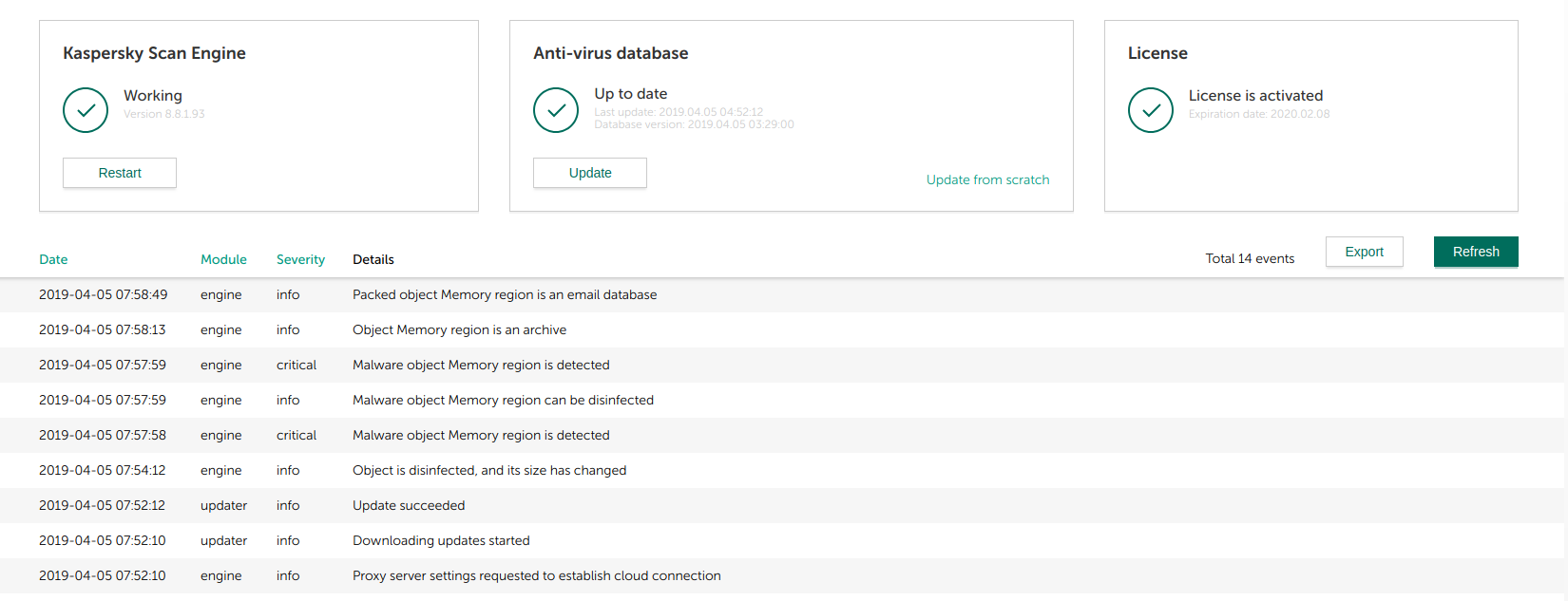 Kaspersky scan engine что это