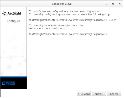 "Connector Setup" window. Root privileges needed.