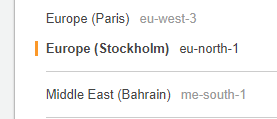 eu-north-1 region selected.