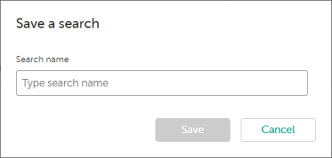 CyberTrace の［Save a search］ウィンドウ。