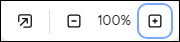 Resizing bar in CyberTrace: [turn on full screen]   [-]   [+]   100%.