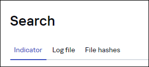 CyberTrace の［Search］→［Indicator］タブ。
