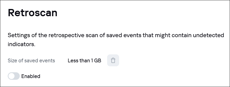 Settings → Retroscan page in CyberTrace.