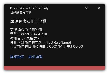 規則觸發通知。使用者可以建立處理動作允許請求。