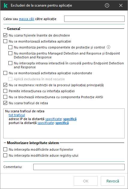 O fereastră cu un câmp pentru introducerea căii către un fișier sau director. Se pot folosi măști.