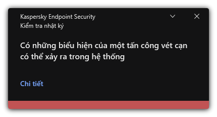 Thông báo về cuộc tấn công vét cạn có thể xảy ra. Người dùng có thể xem thông tin chi tiết về quy tắc.