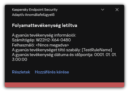 Értesítés szabály aktiválásáról. A felhasználó kérést hozhat létre egy folyamatművelet engedélyezésére.