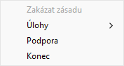 Nabídka s položkami ovládání aplikace ve zjednodušeném rozhraní.