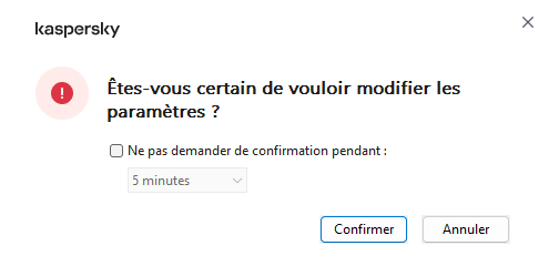 La fenêtre contient des champs pour saisir le nom d'utilisateur et le mot de passe. L'utilisateur peut sélectionner une période pendant laquelle l'application ne demande pas de mot de passe.