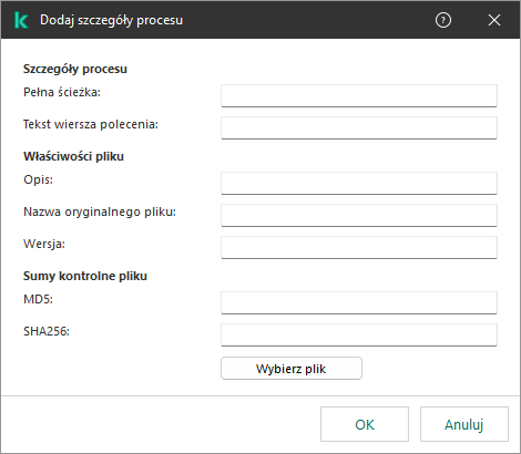 Parametry wykluczenia telemetrycznego EDR.