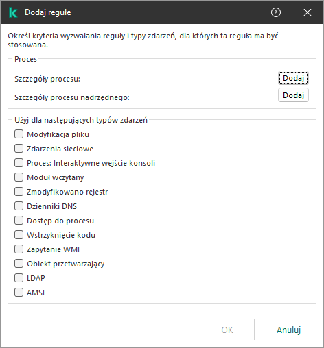 Parametry wykluczenia telemetrycznego EDR.