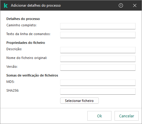 Janela de exclusões de telemetria de EDR.