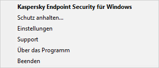 Menü mit Optionen zur Verwaltung der App.