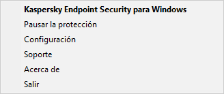 Menú con opciones de control de aplicaciones.