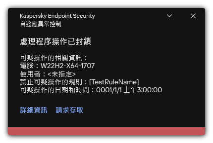 規則觸發通知。使用者可以建立處理動作允許請求。