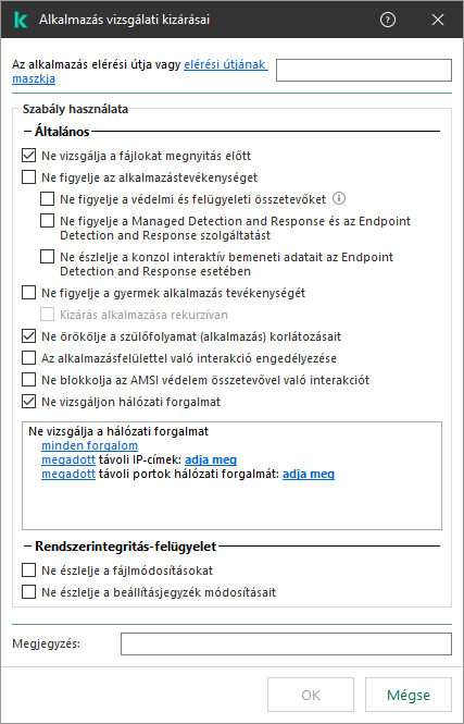 Ablak mezővel egy fájl vagy mappa elérési útjának megadásához. Maszkok használhatók.
