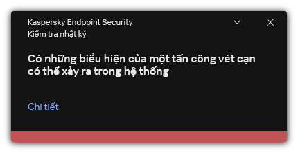 Thông báo về cuộc tấn công vét cạn có thể xảy ra. Người dùng có thể xem thông tin chi tiết về quy tắc.