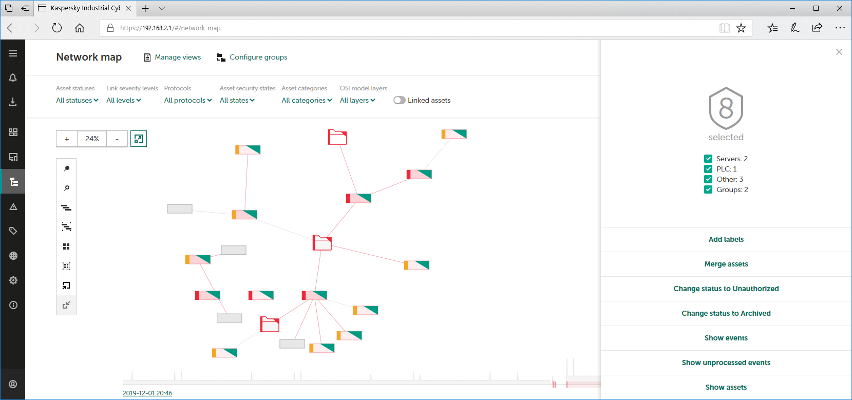 Network map section