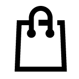 Een pictogram in de vorm van een winkeltas