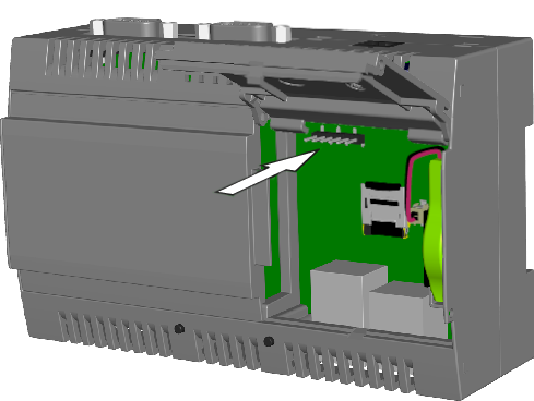 Location of the UART diagnostic connector