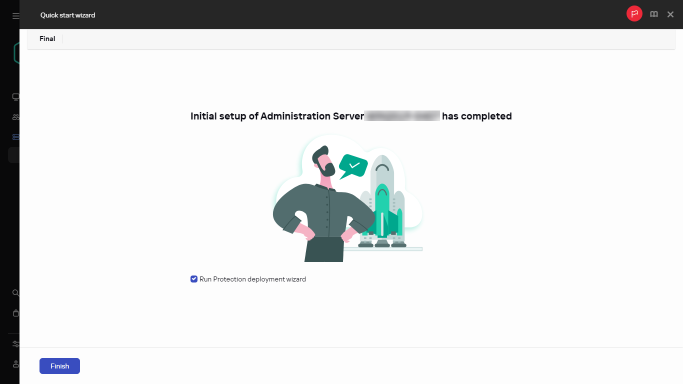 Ein Screenshot des abschließenden Schrittes im Schnellstartassistenten.