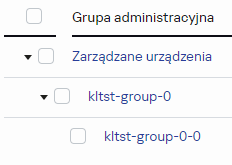 W grupie Zarządzane urządzenia zostaną dodane trzy zagnieżdżone grupy. Jedna dodana grupa ma zagnieżdżoną grupę.