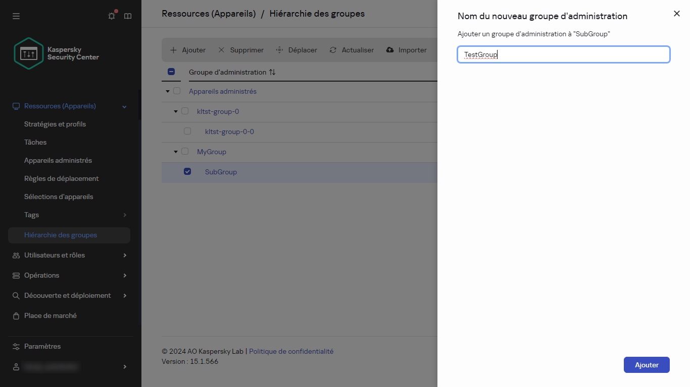 Ajout d'un nouveau groupe