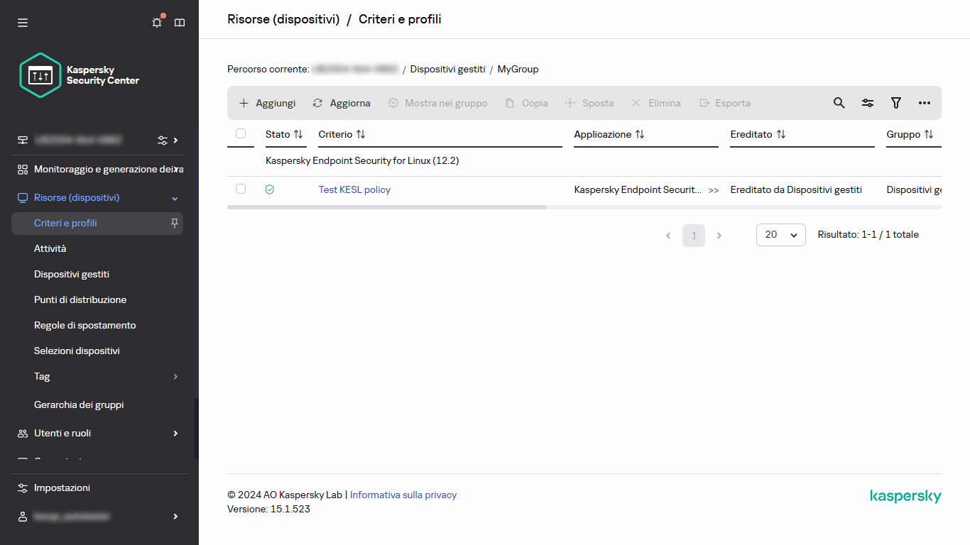 Nodo criterio in Criteri e profili