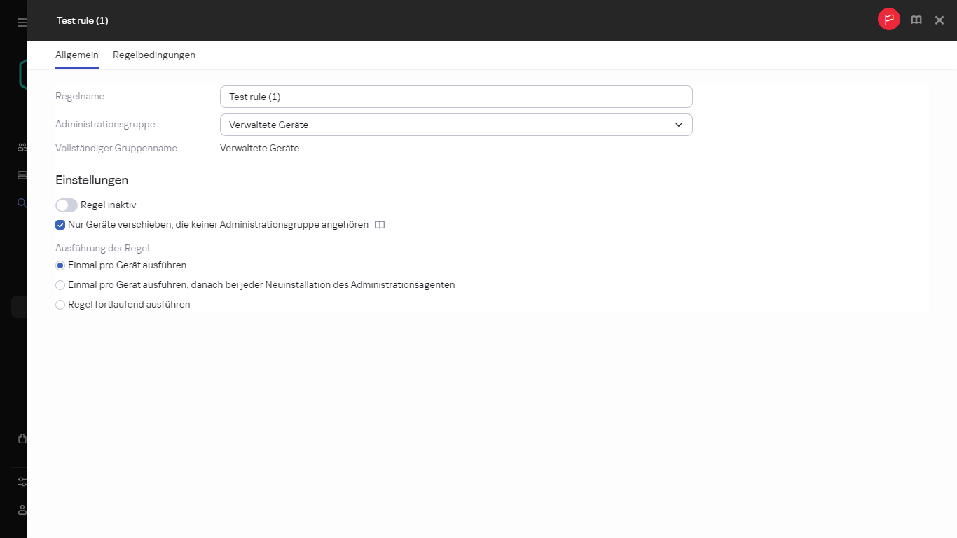 Der Fenster zum Kopieren beim Verschieben von Regeln.