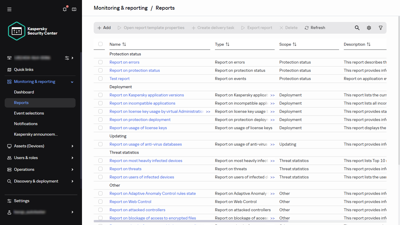 The report list.
