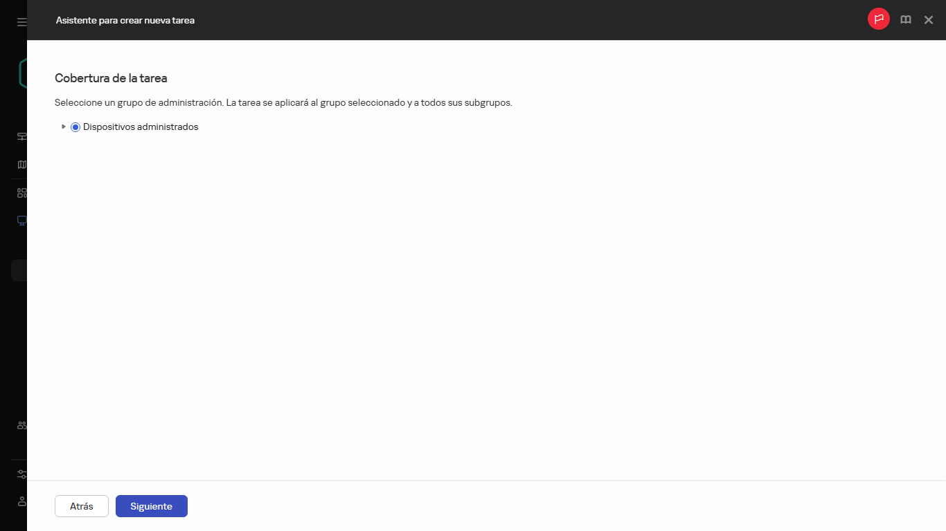 Cobertura de dispositivos de la tarea.