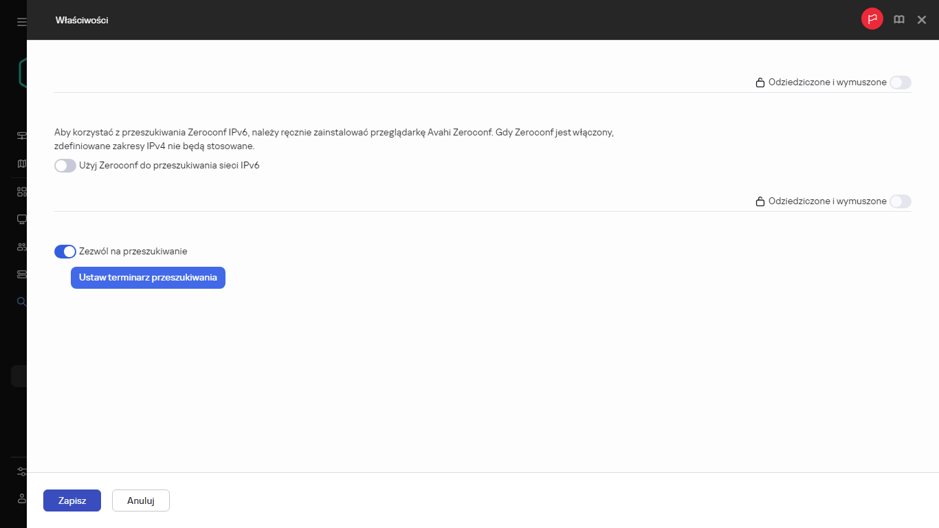Właściwości przeszukiwania zakresu IP.