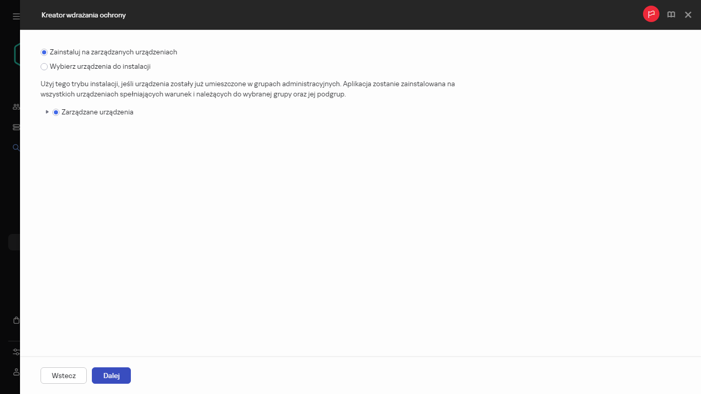 Określanie urządzeń, na których zostanie zainstalowana aplikacja.
