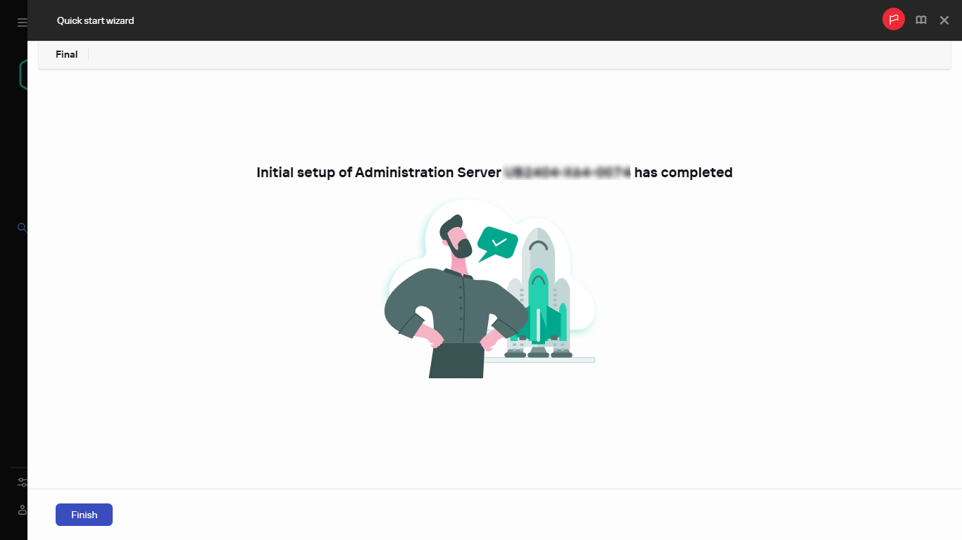 Ein Screenshot des abschließenden Schrittes im Schnellstartassistenten.