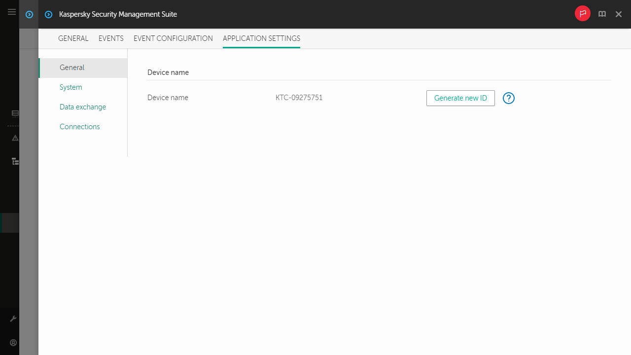 Screenshot of configuring general settings for one device.