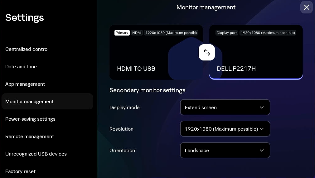 Configuring monitors and screen parameters.