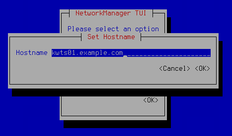 The screenshot shows the window for entering the domain name of the virtual machine.