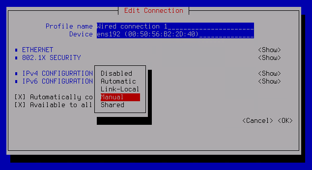 The screenshot shows the selection of a value from the drop-down list.