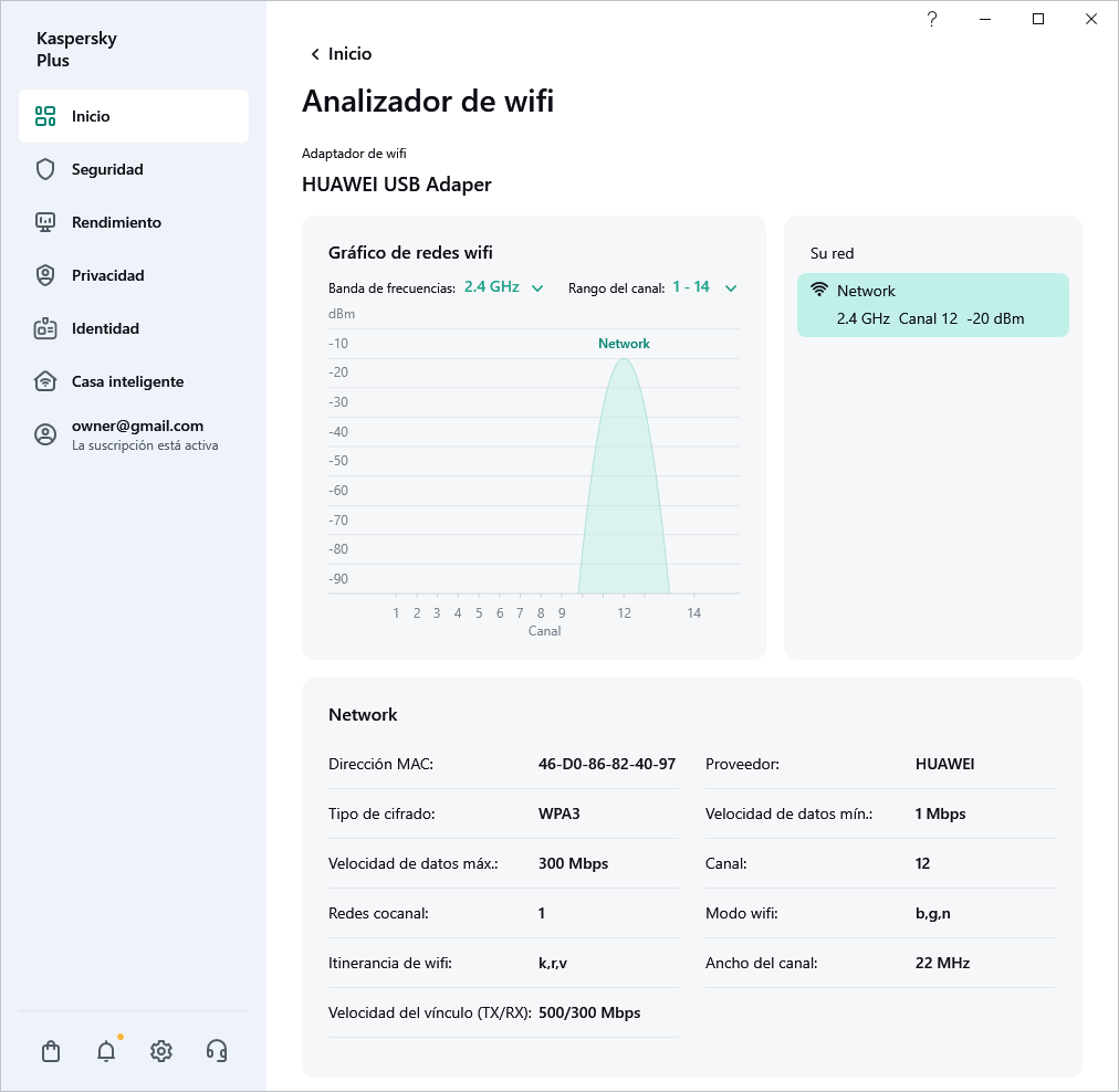 Ventana que muestra las redes wifi