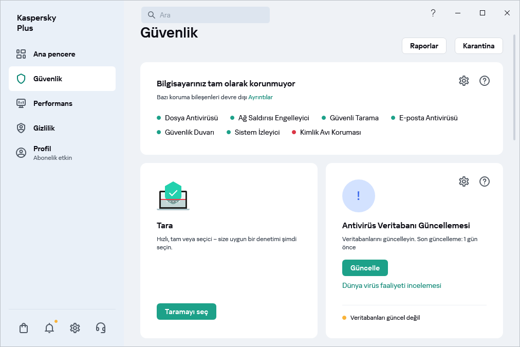 Antivirüs Veritabanı Güncellemesi